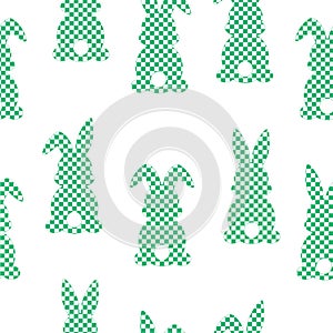 Seamless pattern easter bunny silhouettes vector illustration